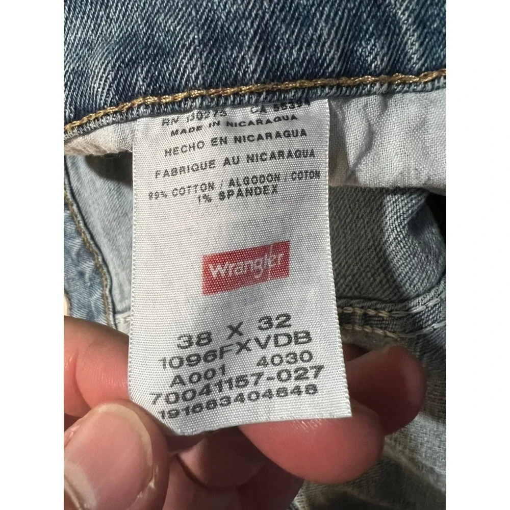 Wrangler Premium Quality Mens Straight Leg Jeans Blue 38x32 Medium Wash